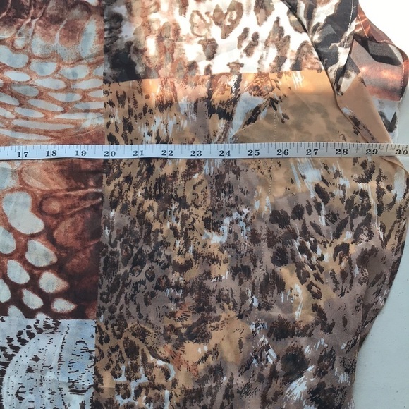 CHICO’S brown tan animal print kimono size S/M - Picture 6 of 9